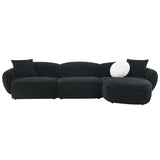 Lucifer Black/White Shimmer Sectional Sofa - Ornate Home
