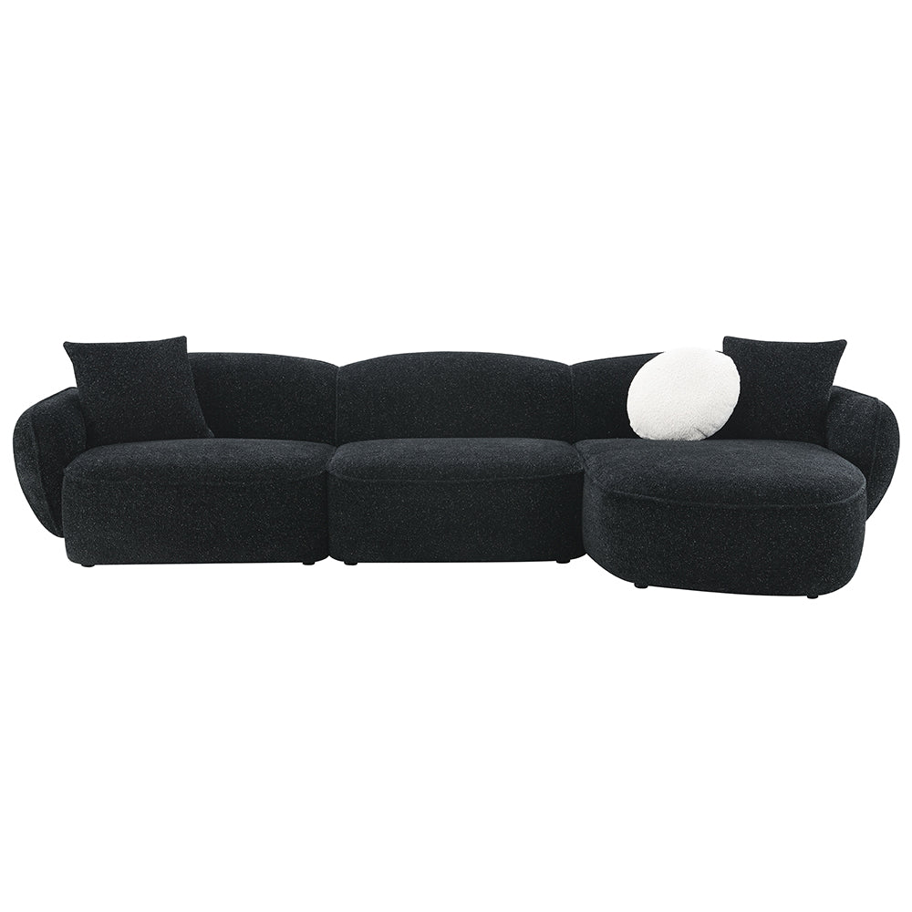 Lucifer Black/White Shimmer Sectional Sofa - Ornate Home