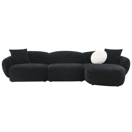 Lucifer Black/White Shimmer Sectional Sofa - Ornate Home