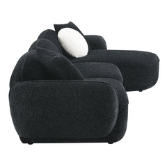 Lucifer Black/White Shimmer Sectional Sofa - Ornate Home