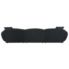 Lucifer Black/White Shimmer Sectional Sofa - Ornate Home