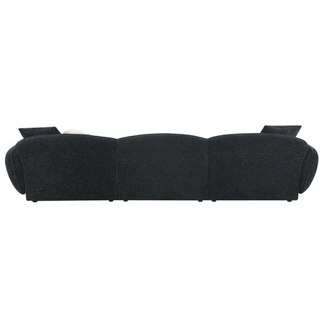 Lucifer Black/White Shimmer Sectional Sofa - Ornate Home