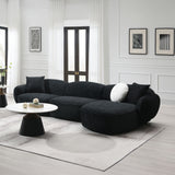 Lucifer Black/White Shimmer Sectional Sofa - Ornate Home