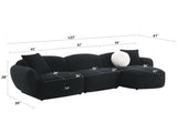 Lucifer Black/White Shimmer Sectional Sofa - Ornate Home