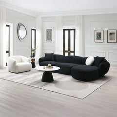 Lucifer Black/White Shimmer Sectional Sofa - Ornate Home