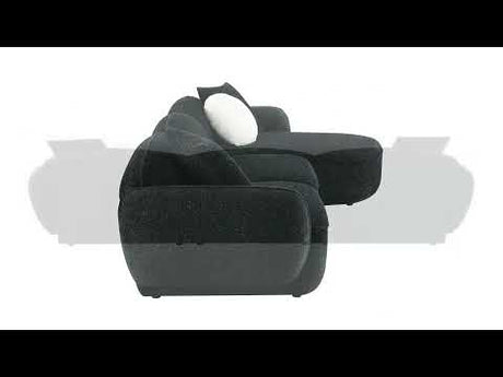 Lucifer Black/White Shimmer Sectional Sofa - Ornate Home