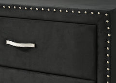 Lucinda Black Upholstered Wingback Panel Bedroom Set - Ornate Home