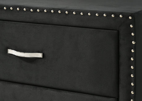 Lucinda Black Upholstered Wingback Panel Bedroom Set - Ornate Home