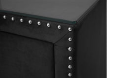Lucinda Black Upholstered Wingback Panel Bedroom Set - Ornate Home