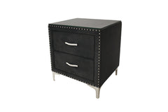 Lucinda Black Upholstered Wingback Panel Bedroom Set - Ornate Home