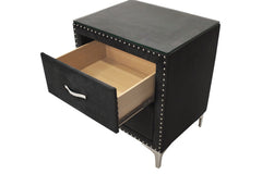 Lucinda Black Upholstered Wingback Panel Bedroom Set - Ornate Home