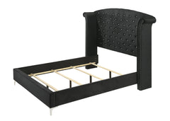 Lucinda Black Upholstered Wingback Panel Bedroom Set - Ornate Home