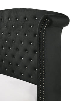 Lucinda Black Upholstered Wingback Panel Bedroom Set - Ornate Home