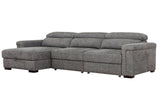 Lucious Gray Double Slider Power Sectional Sofa w/ Storage LAF Chaise - Ornate Home