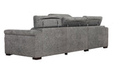 Lucious Gray Double Slider Power Sectional Sofa w/ Storage LAF Chaise - Ornate Home