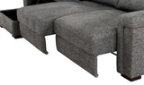 Lucious Gray Double Slider Power Sectional Sofa w/ Storage LAF Chaise - Ornate Home