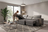 Lucious Gray Double Slider Power Sectional Sofa w/ Storage LAF Chaise - Ornate Home