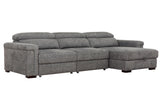 Lucious Gray Double Slider Power Sectional Sofa w/ Storage RAF Chaise - Ornate Home