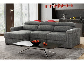 Lucious Gray Double Slider Power Sectional Sofa w/ Storage RAF Chaise - Ornate Home