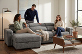 Lucious Gray Double Slider Power Sectional Sofa w/ Storage RAF Chaise - Ornate Home