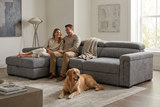 Lucious Gray Double Slider Power Sectional Sofa w/ Storage RAF Chaise - Ornate Home