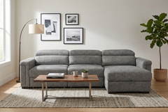 Lucious Gray Double Slider Power Sectional Sofa w/ Storage RAF Chaise - Ornate Home