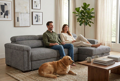 Lucious Gray Double Slider Power Sectional Sofa w/ Storage RAF Chaise - Ornate Home