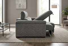 Lucious Gray Double Slider Power Sectional Sofa w/ Storage RAF Chaise - Ornate Home