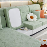 Lucky Clover Slipcover Non-Slip Stretch Jacquard Polar Fleece Sofa Cover for Pets, Cushions, Couches - Ornate Home