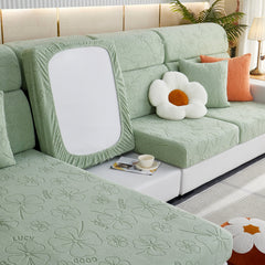 Lucky Clover Slipcover Non-Slip Stretch Jacquard Polar Fleece Sofa Cover for Pets, Cushions, Couches - Ornate Home
