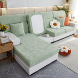 Lucky Clover Slipcover Non-Slip Stretch Jacquard Polar Fleece Sofa Cover for Pets, Cushions, Couches - Ornate Home