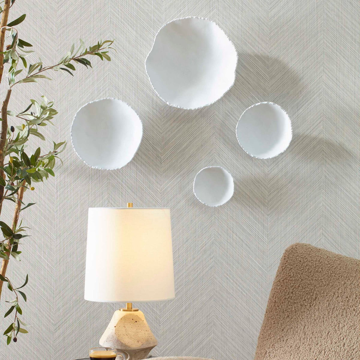 Lucky Coins White Metal Wall Bowls (Set of 4) - Ornate Home
