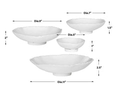 Lucky Coins White Metal Wall Bowls (Set of 4) - Ornate Home