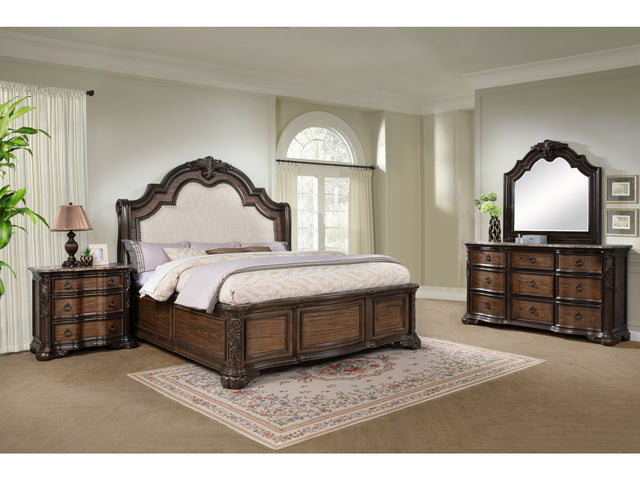 Ludwig Brown Upholstered Panel Bedroom Set - Ornate Home