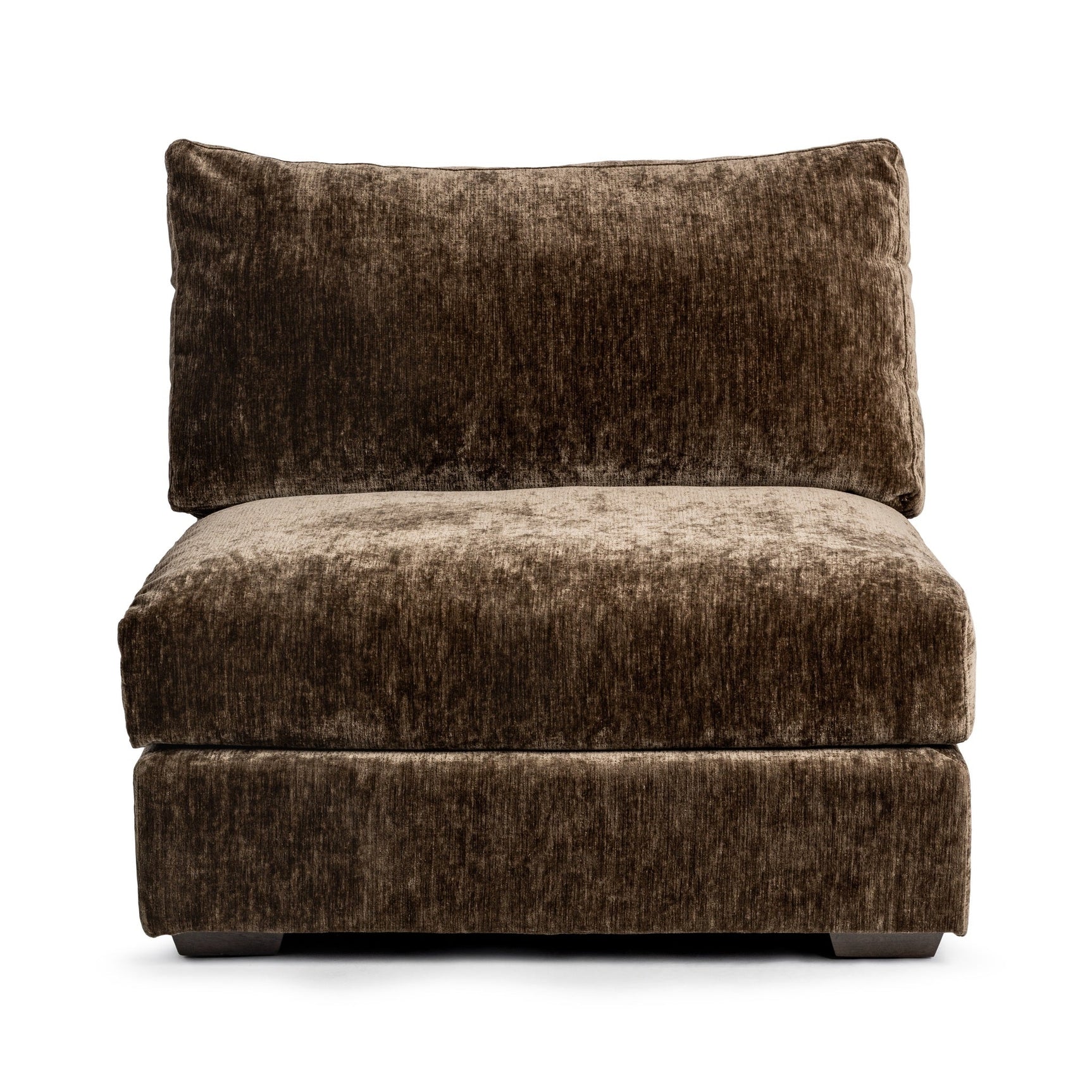 Ludwig Mossed Brown Armless Chair - Ornate Home