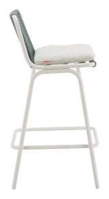 Luft White & Green Barstool (Set of 2)