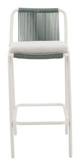 Luft White & Green Barstool (Set of 2)