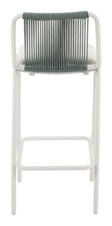 Luft White & Green Barstool (Set of 2)
