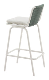 Luft White & Green Barstool (Set of 2)