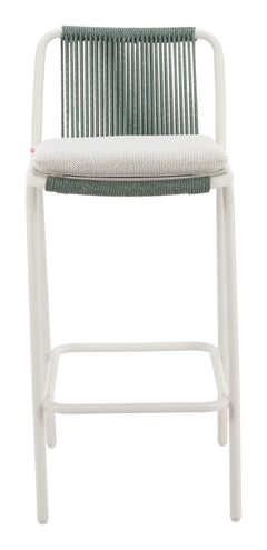 Luft White & Green Outdoor Barstool (Set of 2) - Ornate Home