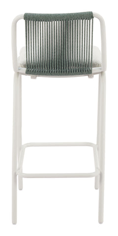 Luft White & Green Outdoor Barstool (Set of 2) - Ornate Home