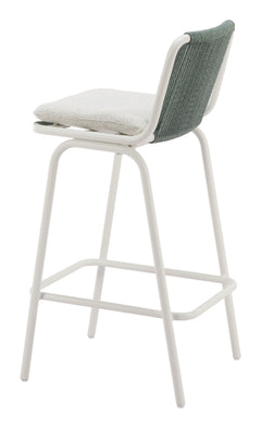 Luft White & Green Outdoor Barstool (Set of 2) - Ornate Home