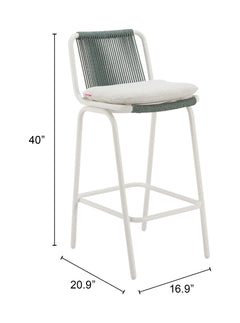 Luft White & Green Outdoor Barstool (Set of 2) - Ornate Home