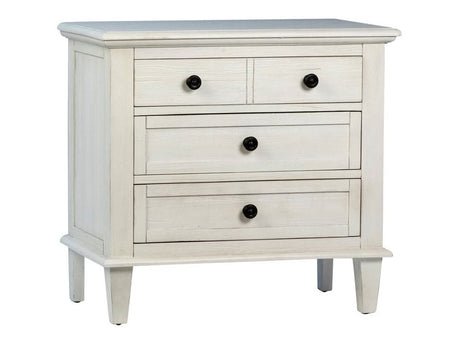 Lugano Whitewash 3-Drawers Nightstand - Ornate Home