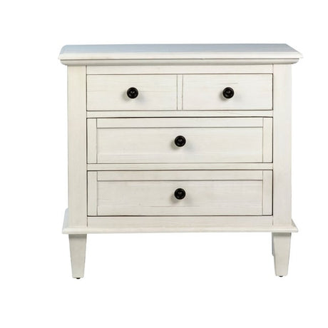 Lugano Whitewash 3-Drawers Nightstand - Ornate Home