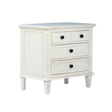 Lugano Whitewash 3-Drawers Nightstand - Ornate Home