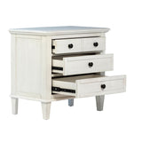 Lugano Whitewash 3-Drawers Nightstand - Ornate Home