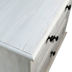 Lugano Whitewash 3-Drawers Nightstand - Ornate Home
