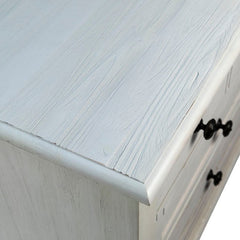 Lugano Whitewash 3-Drawers Nightstand - Ornate Home