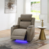 Lugo Camel Leather Aire Power Motion Recliner w/Cup Holder - Ornate Home